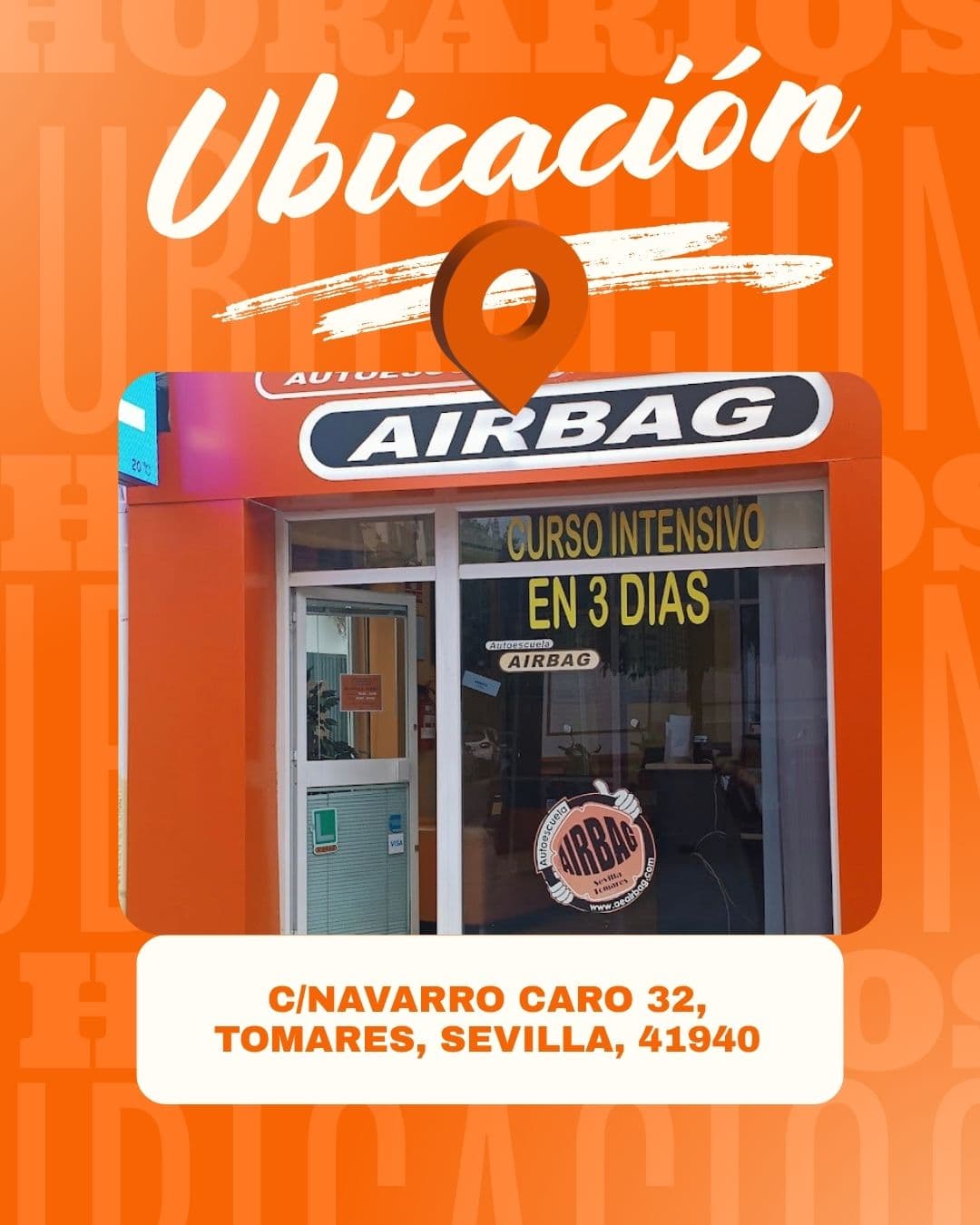 Fachada de Autoescuela Airbag en Navarro Caro 32, Tomares