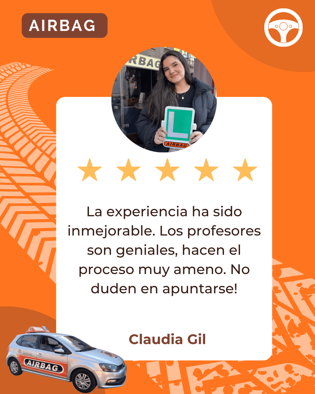 Reseña real de un alumno de Autoescuela Airbag en Google (2)