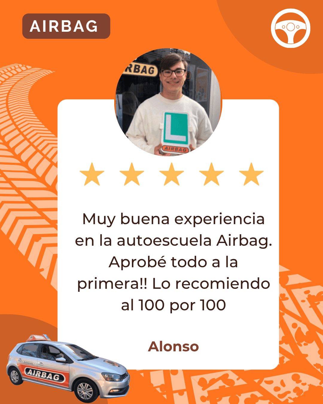Reseña real de un alumno de Autoescuela Airbag en Google (3)